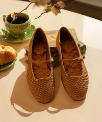 The Hummingbird Mary Jane - Gold Woven Satin