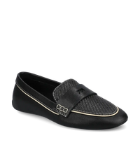 The Vesper Driver - Black Leather Raffia