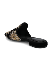 The Goldfinch 15 Mule - Black Gold Starburst Velvet