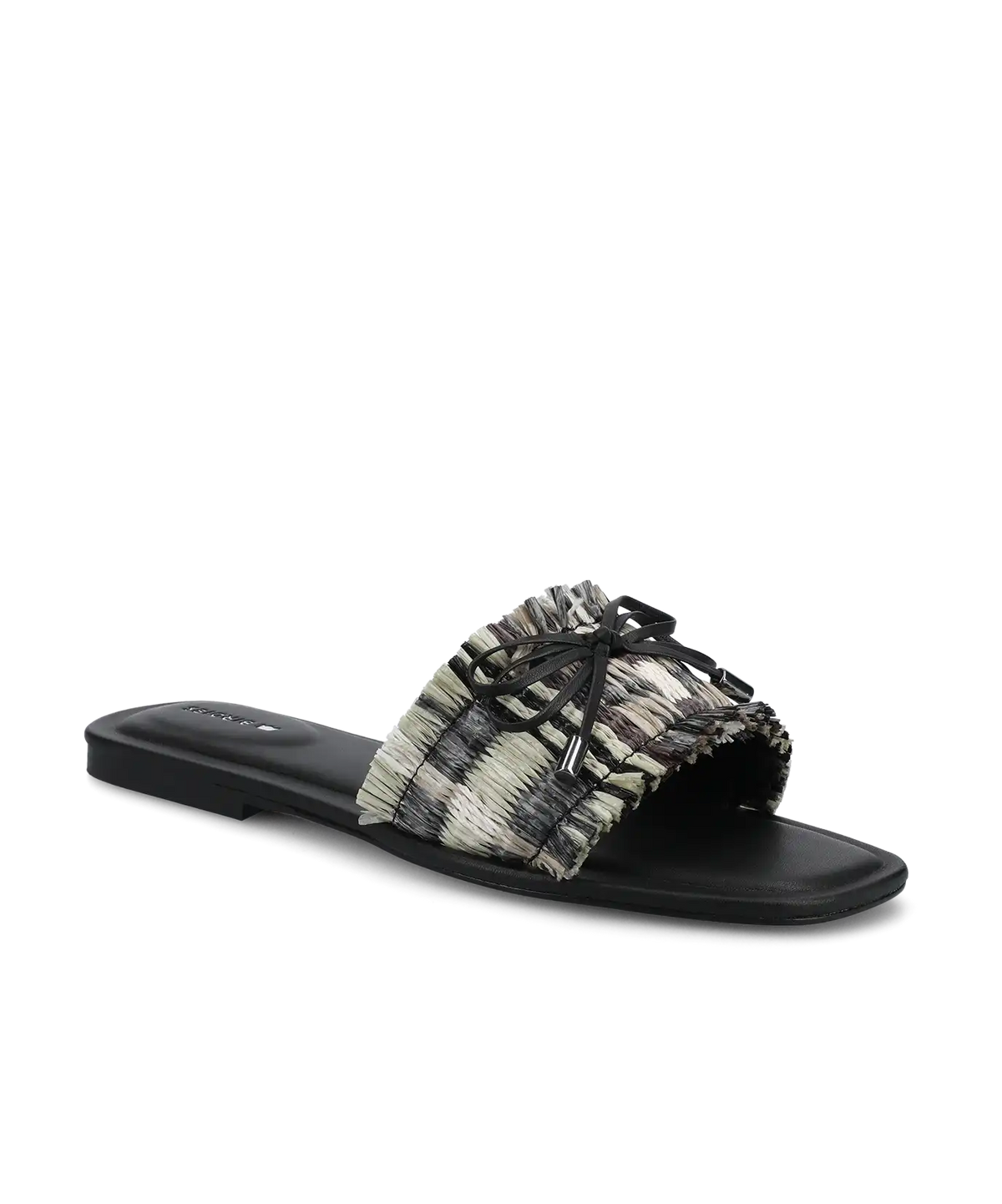 The Kiwi Bow - Black Multi Raffia