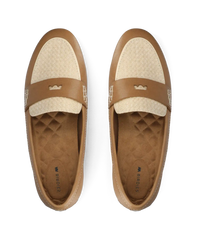 The Vesper Driver - Cappuccino Leather Raffia